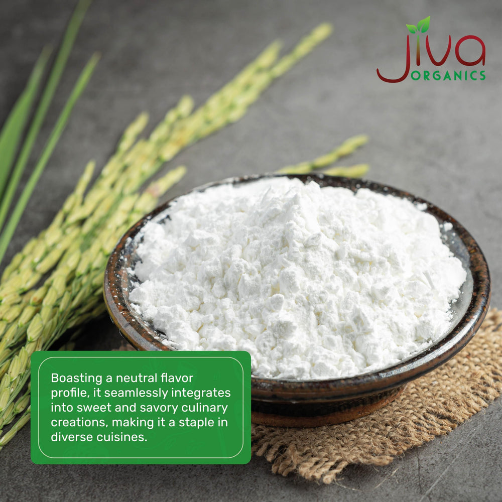 Single-ingredient rice flour from Jiva Organics highlighting purity