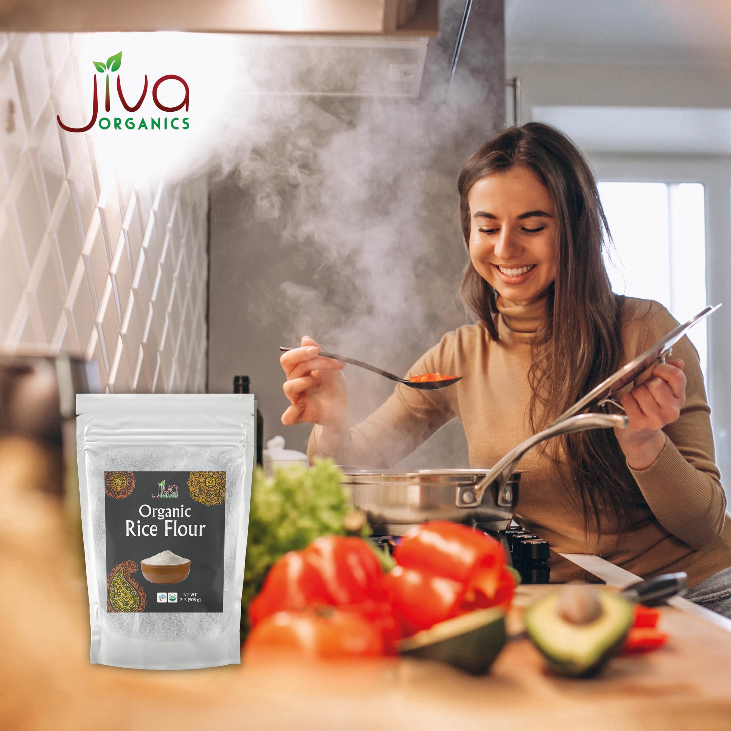 Product of India origin for Jiva Organics white rice flour