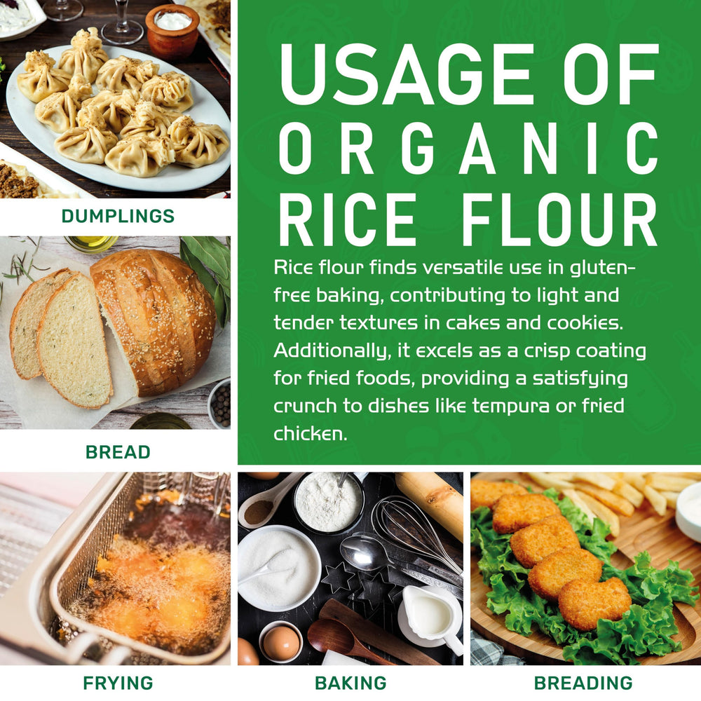 Vegan-friendly Jiva Organics white rice flour for plant-based cooking