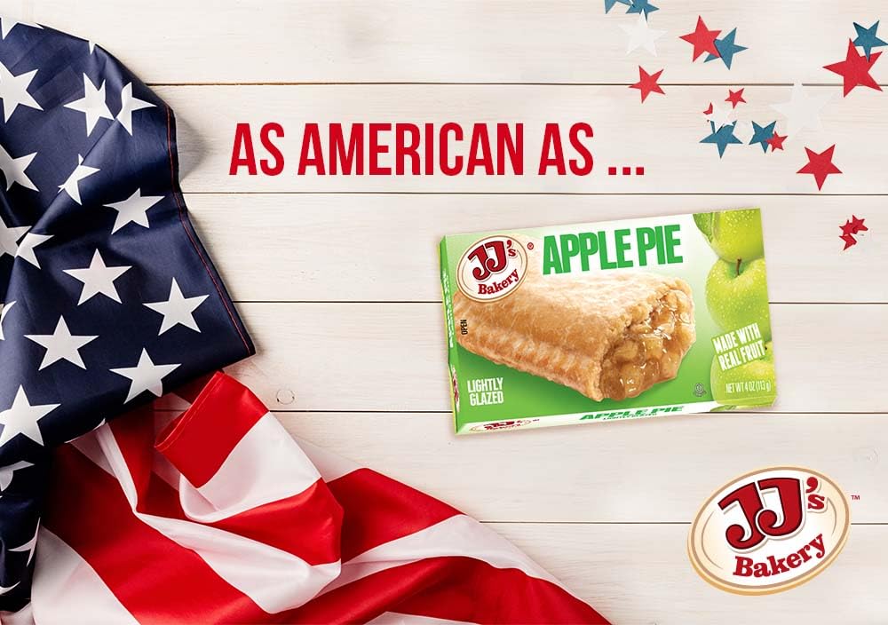 Visible apple filling in JJ's Bakery apple snack pies invites a tasty bite.