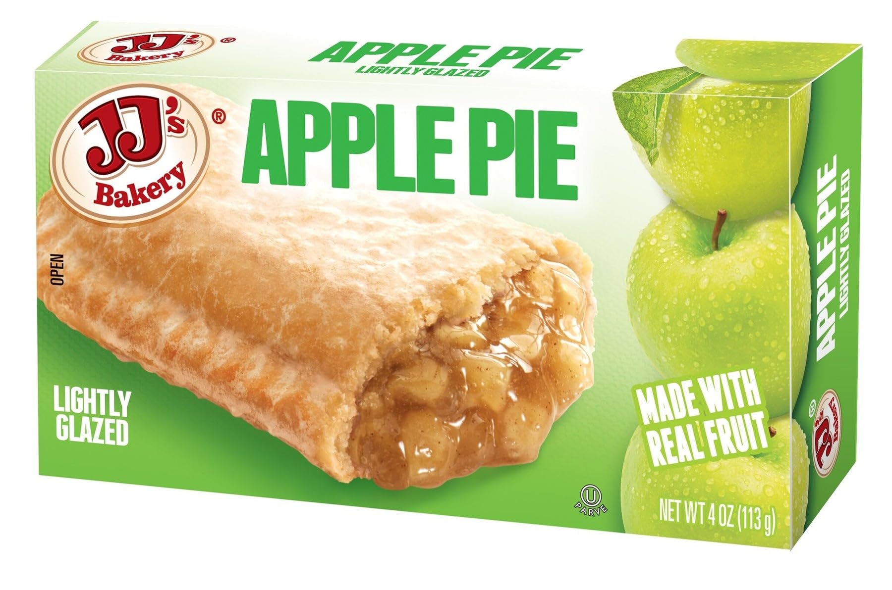 JJ's Bakery apple snack pies with fresh-baked crust, ready for snacking.