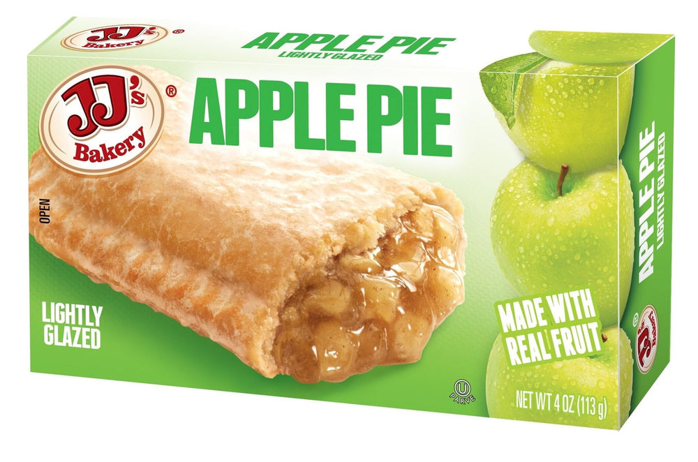 JJ's Bakery apple snack pies with fresh-baked crust, ready for snacking.