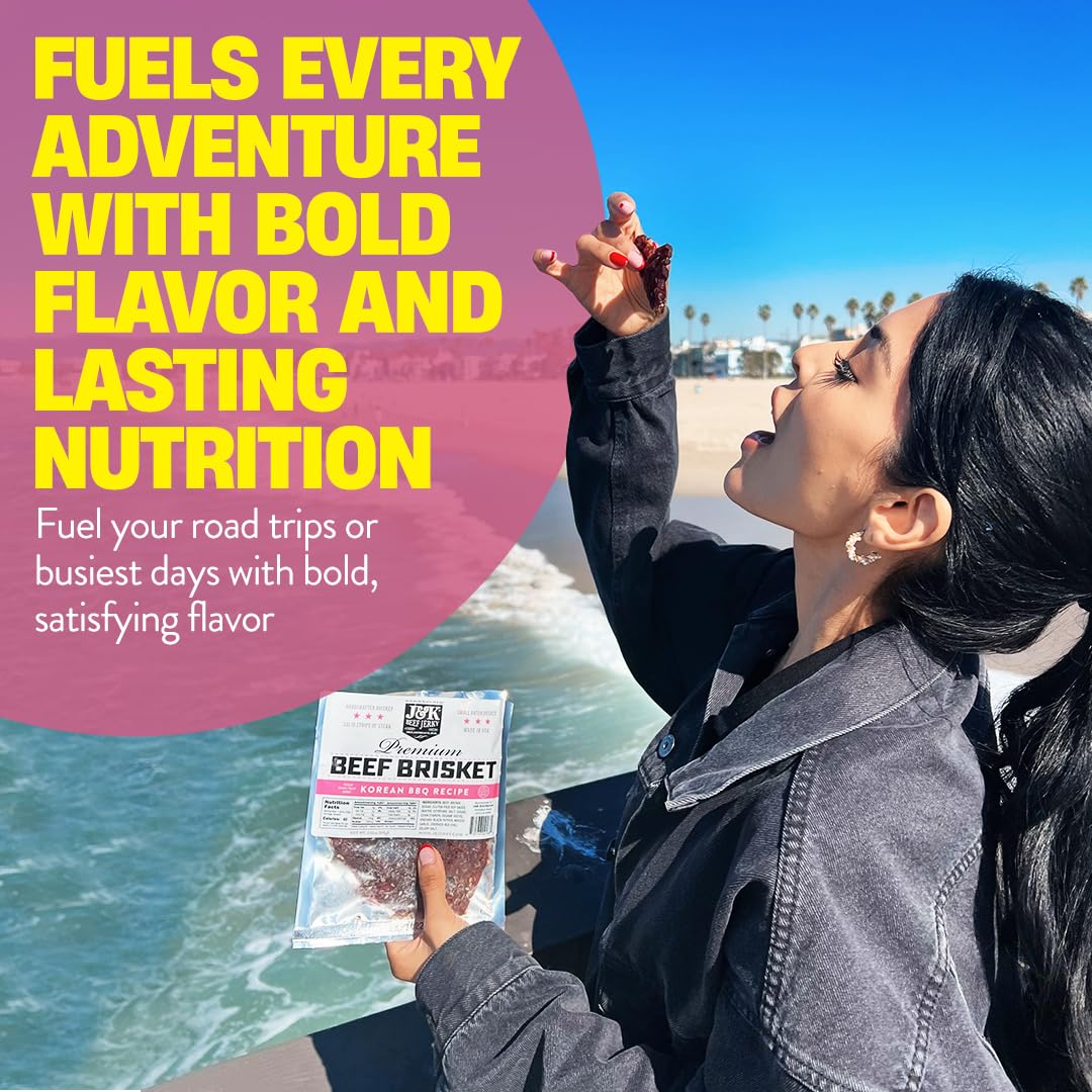 J&K Beef Brisket Jerky high-protein snack suitable for active days.
