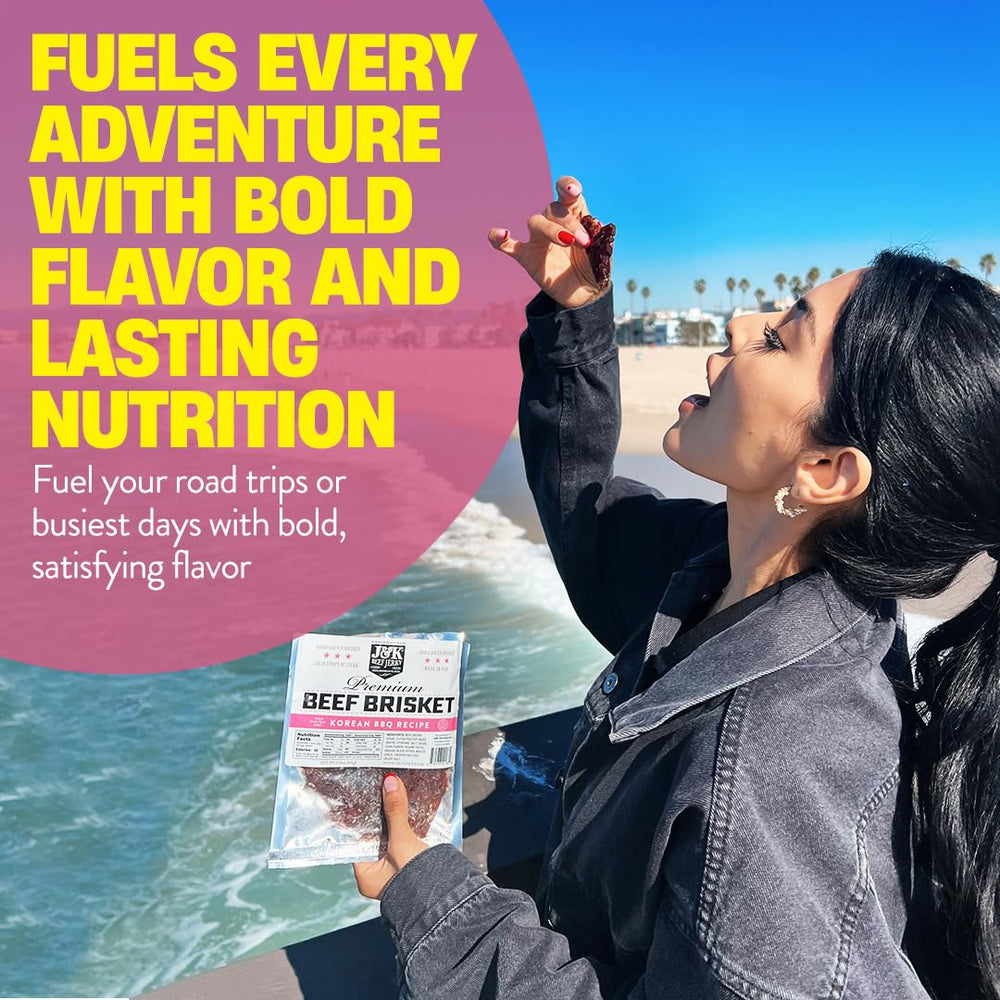 J&K Beef Brisket Jerky high-protein snack suitable for active days.