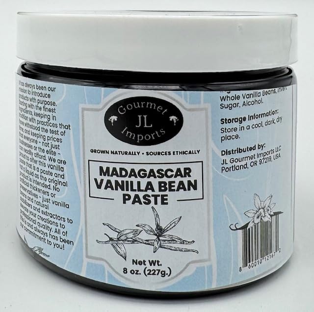 JL Gourmet Imports vanilla bean paste bottle for baking with rich true vanilla