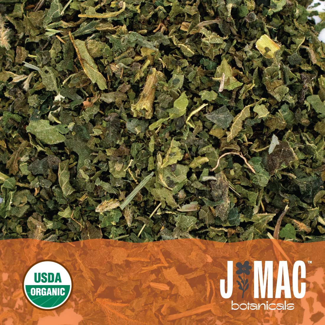 J Mac Botanicals resealable bag keeps nettle tea fresh.