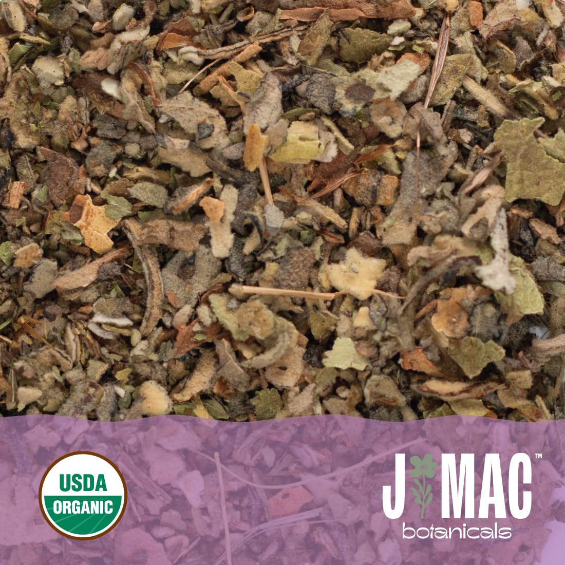 J Mac Botanicals dried mullein leaves in bag ready for tea.