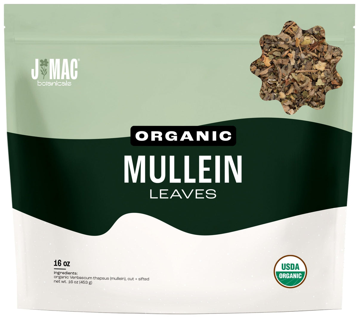 J Mac Botanicals mullein leaves bundle for soothing tea rituals.