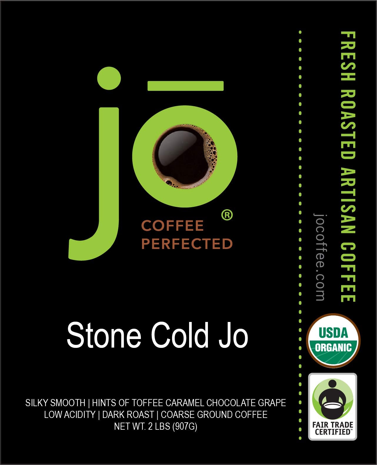 Jo Coffee Stone Cold Jo coarse-ground image promotes easy, consistent French press brewing
