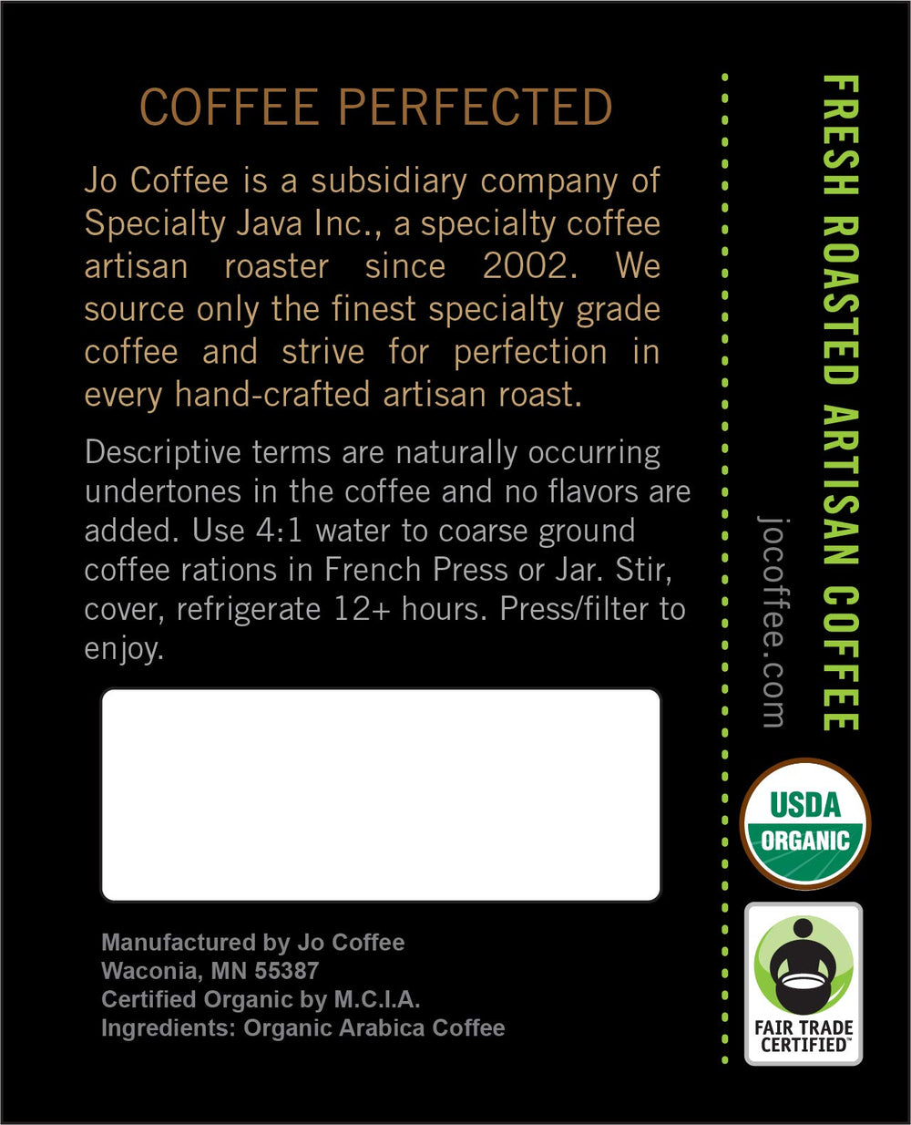 Jo Coffee Stone Cold Jo hot-brew setup demonstrates simple ratios for flavorful extraction