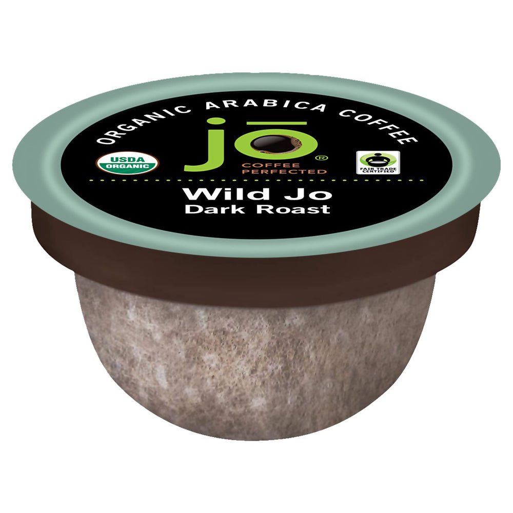 Jo Coffee Wild Jo compostable pod closeup for sustainable single-serve brewing