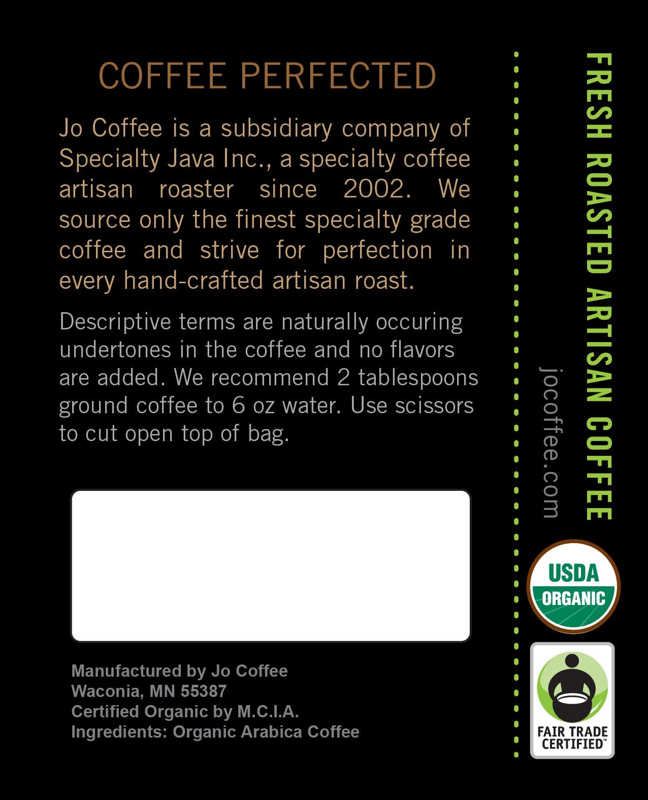 Jo Coffee WILD JO espresso pour with rich crema.