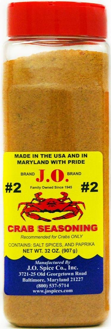 J.O. Crab Seasoning #2 jar front view for bold coastal flavor