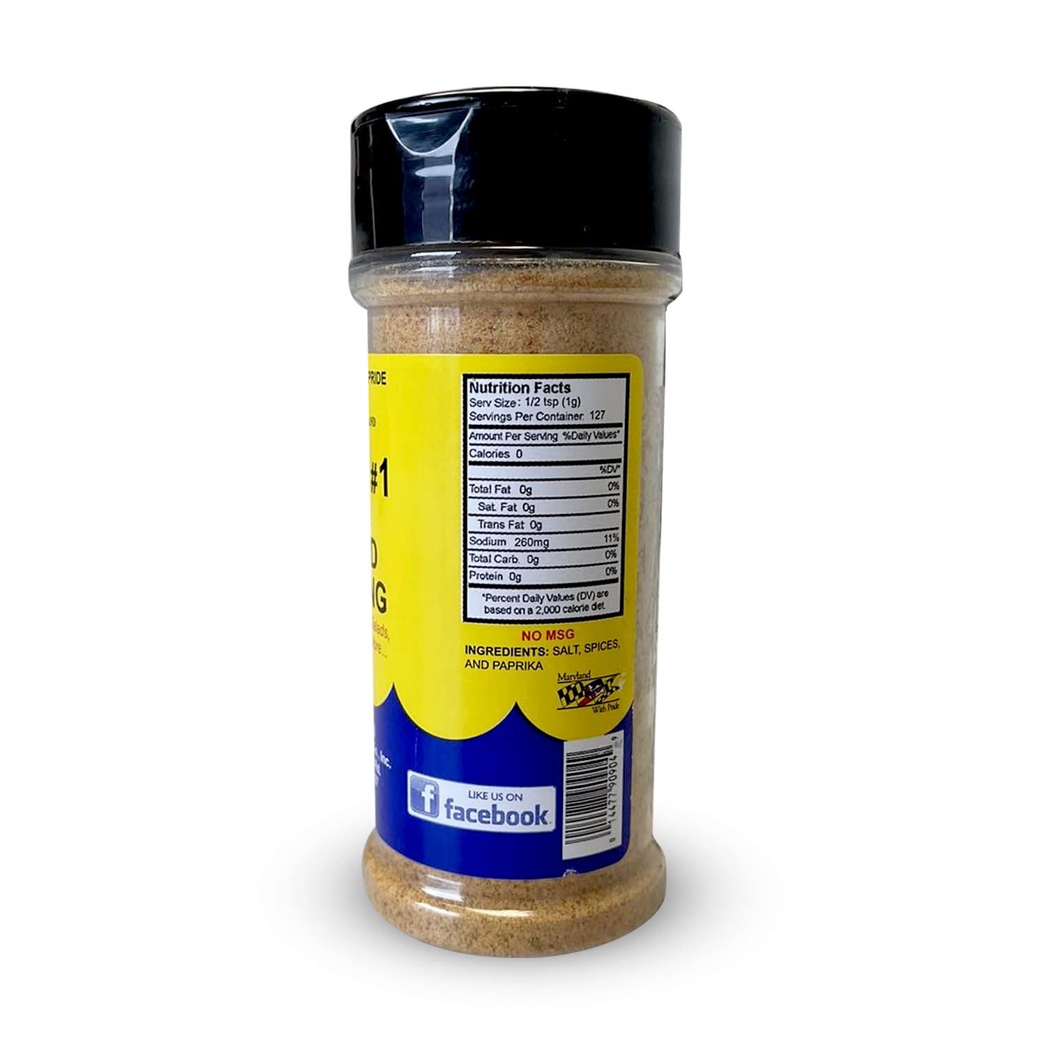 Close-up of the J.O. Spice #1 label highlighting Maryland-inspired seasoning