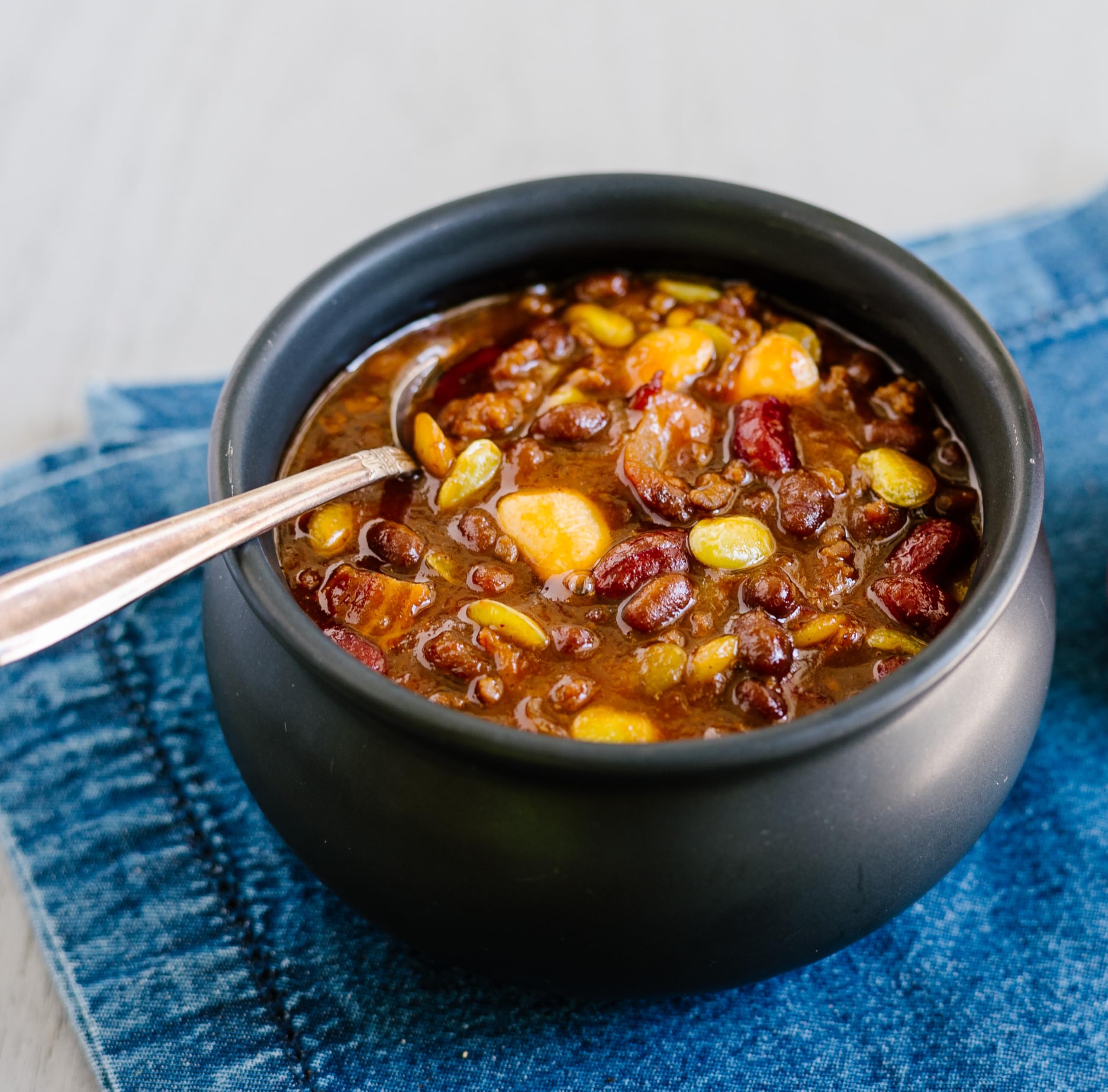Joan of Arc Butter Beans in a casserole dish for weeknight comfort