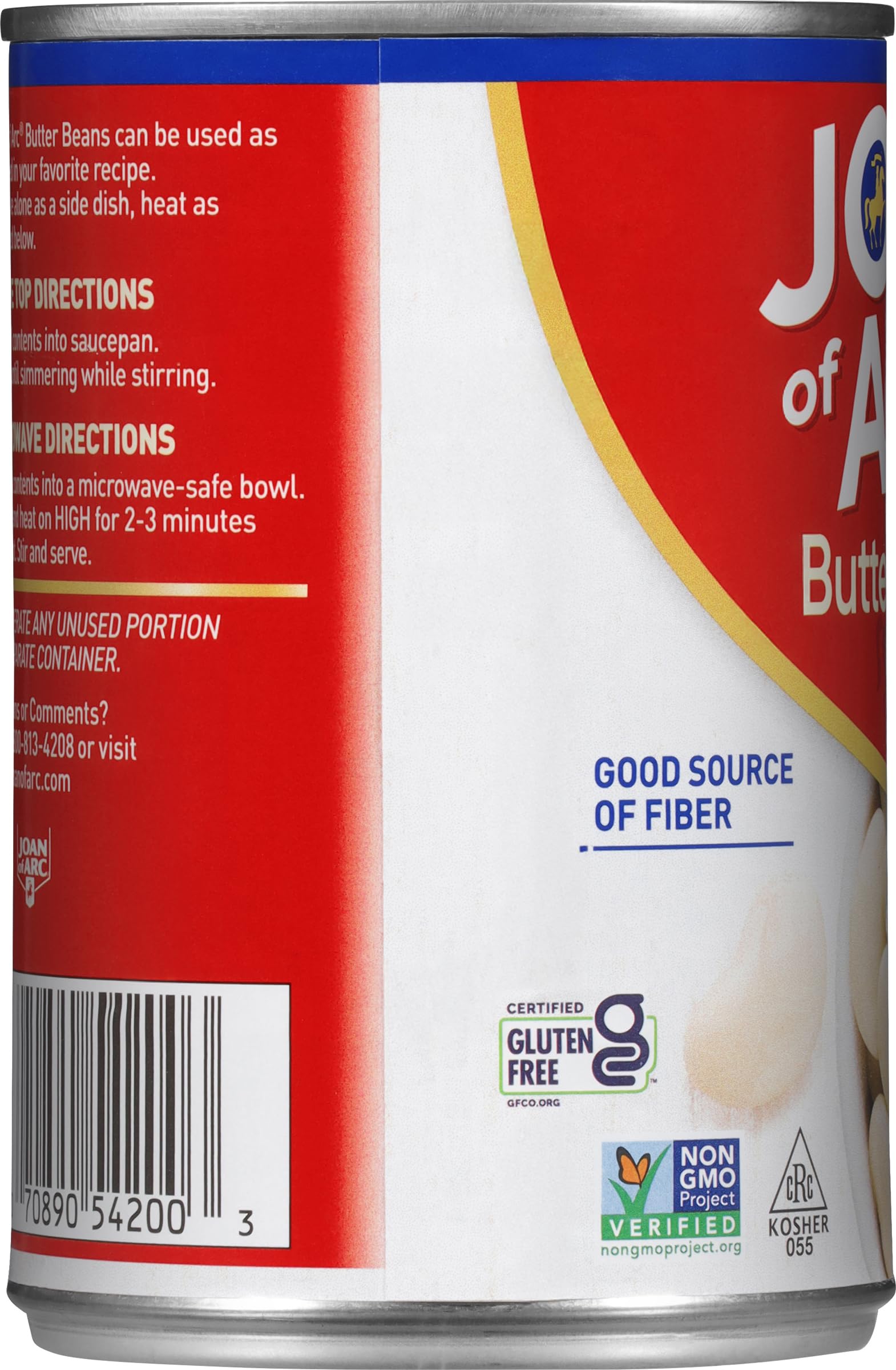 Joan of Arc Butter Beans packaging 12-pack emphasizing value and consistency