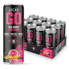 Jocko GO pink lemonade bottle ready for quick focus on the go