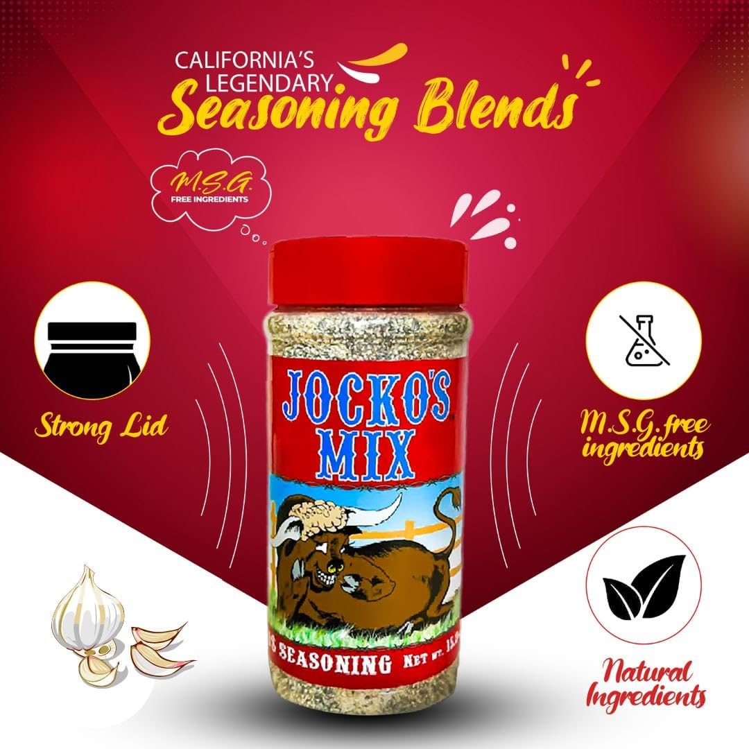 Jocko's Santa Maria seasoning on seafood or steak for savory depth.