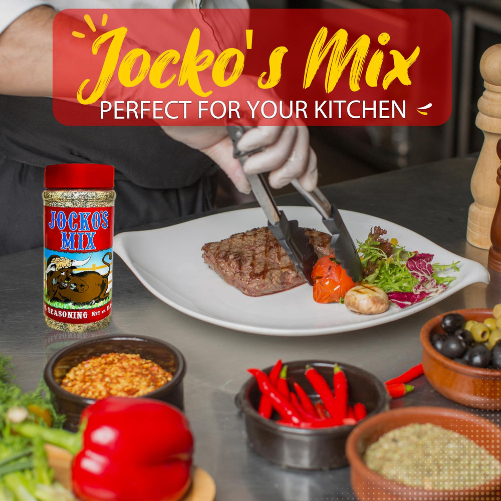 Jocko's Santa Maria seasoning on vegetables for balanced flavor.