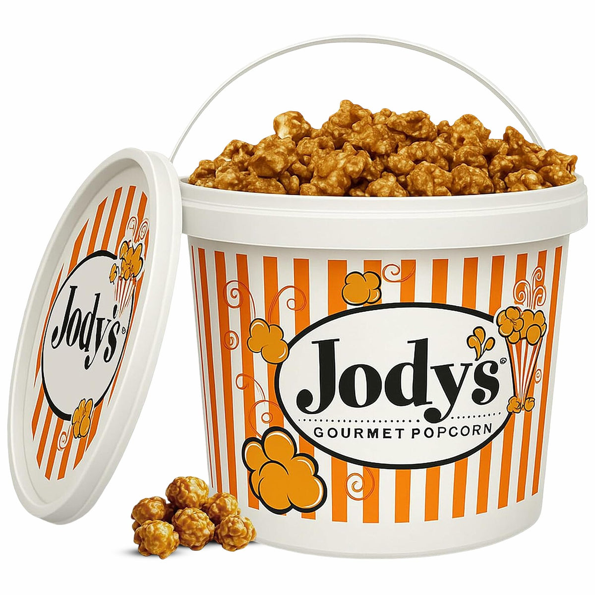 Jody's Gourmet Caramel Corn Tub 37.5oz ready for sharing at gatherings and game nights.