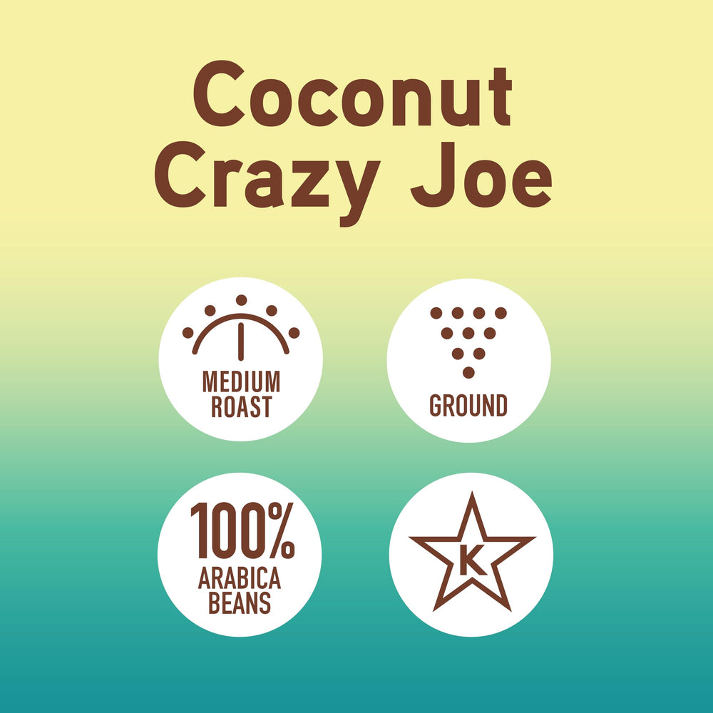 Drip brewing Coconut Crazy Joe yields a creamy, tropical cup.