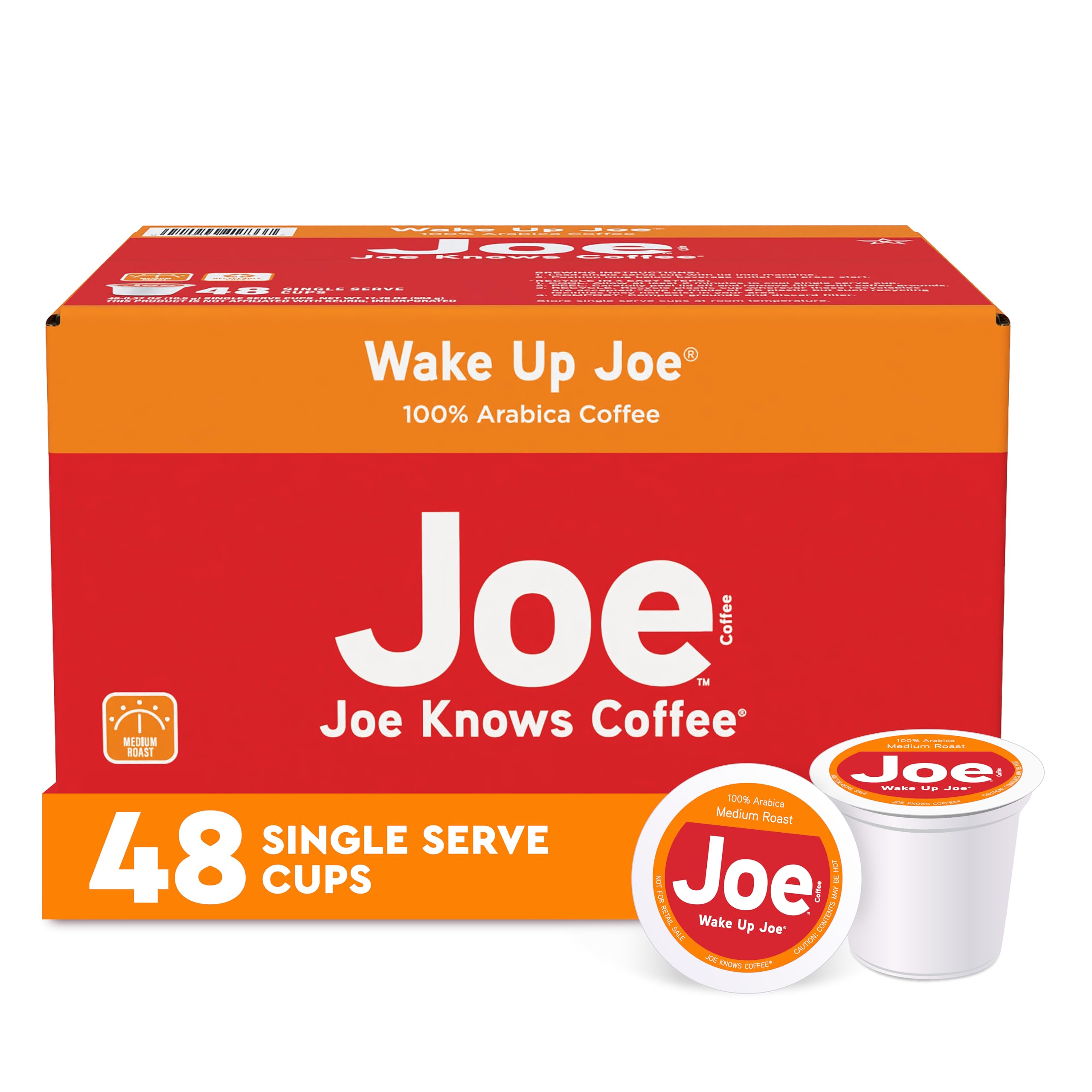 Wake Up Joe single-serve cups by Joe Knows Coffee for fast morning use