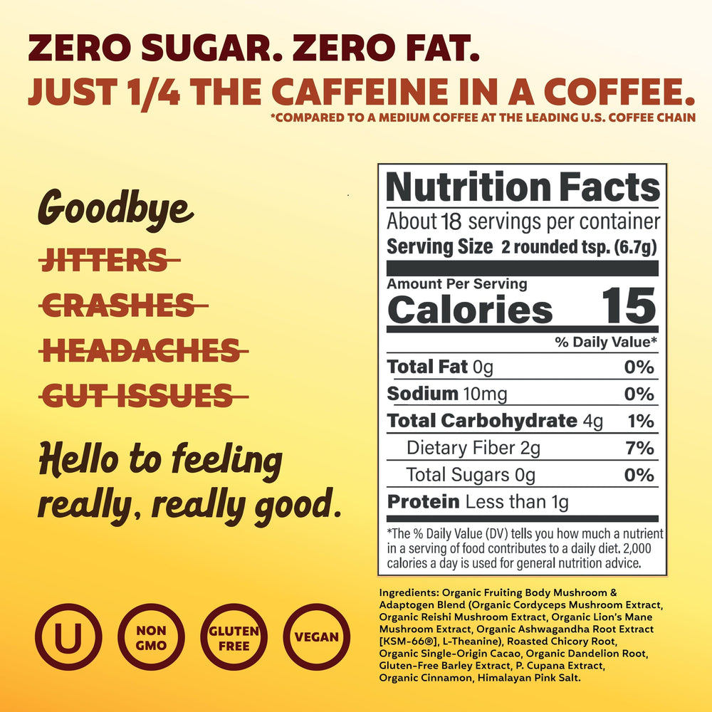 Instant powder sachet of Joey Mushroom Coffee Alternative for quick energy.