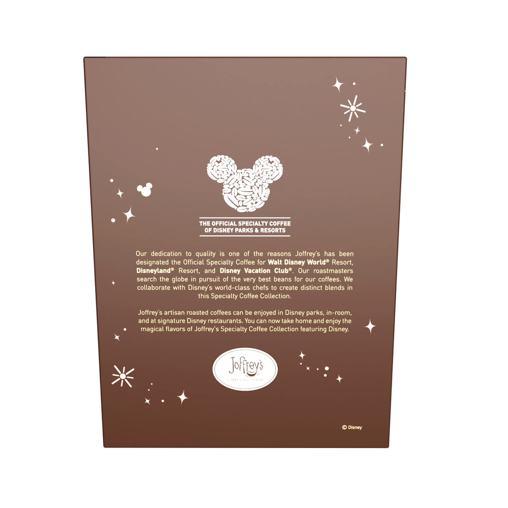 Joffrey's Disney French Roast aroma cup highlighting deep chocolate notes