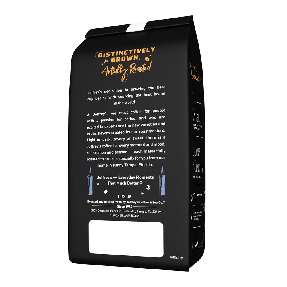 Joffrey's Disney Hocus Pocus Sanderson Sisters Brew beans closeup, ethically sourced Arabica