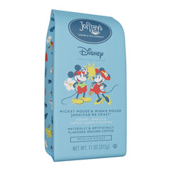 Joffrey's Disney Mickey Minnie ground coffee front label—vibrant packaging for an inviting morning.