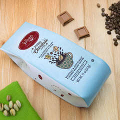 Joffrey's Dubai Chocolate Coffee pistachio detail highlights nutty notes in the brew.