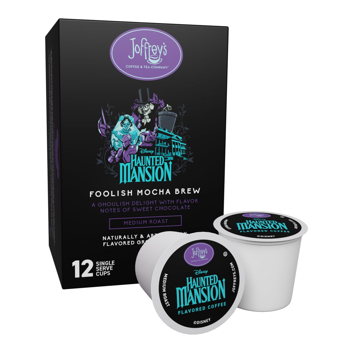 Joffrey's Haunted Mansion Foolish Mocha pods pack for quick single-serve coffee.