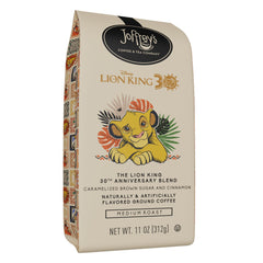 Joffrey's Lion King 30th Anniversary Blend ground coffee aroma boosts morning ritual.