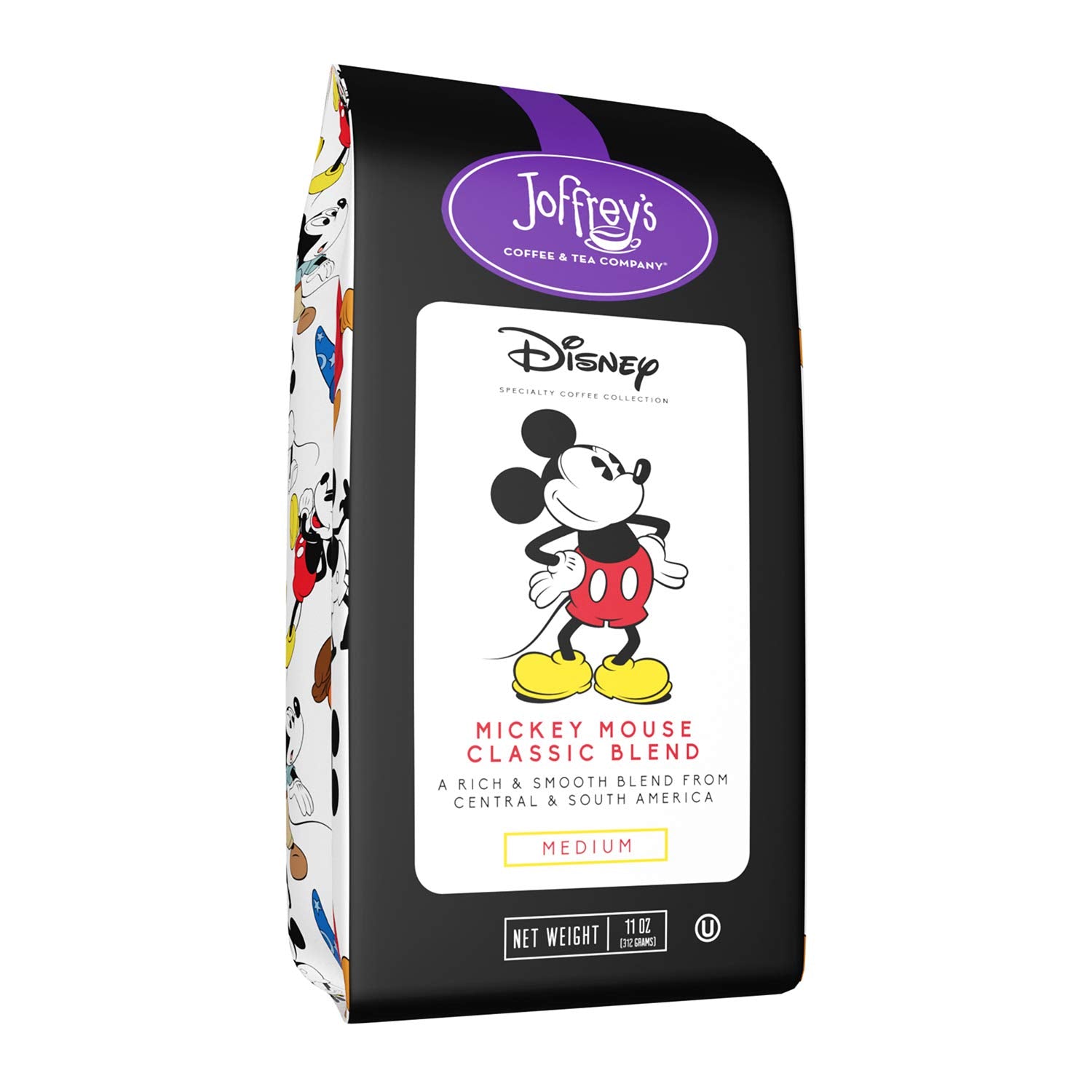Joffrey's Mickey Mouse Classic Blend packaging artwork shows Disney magic for home use