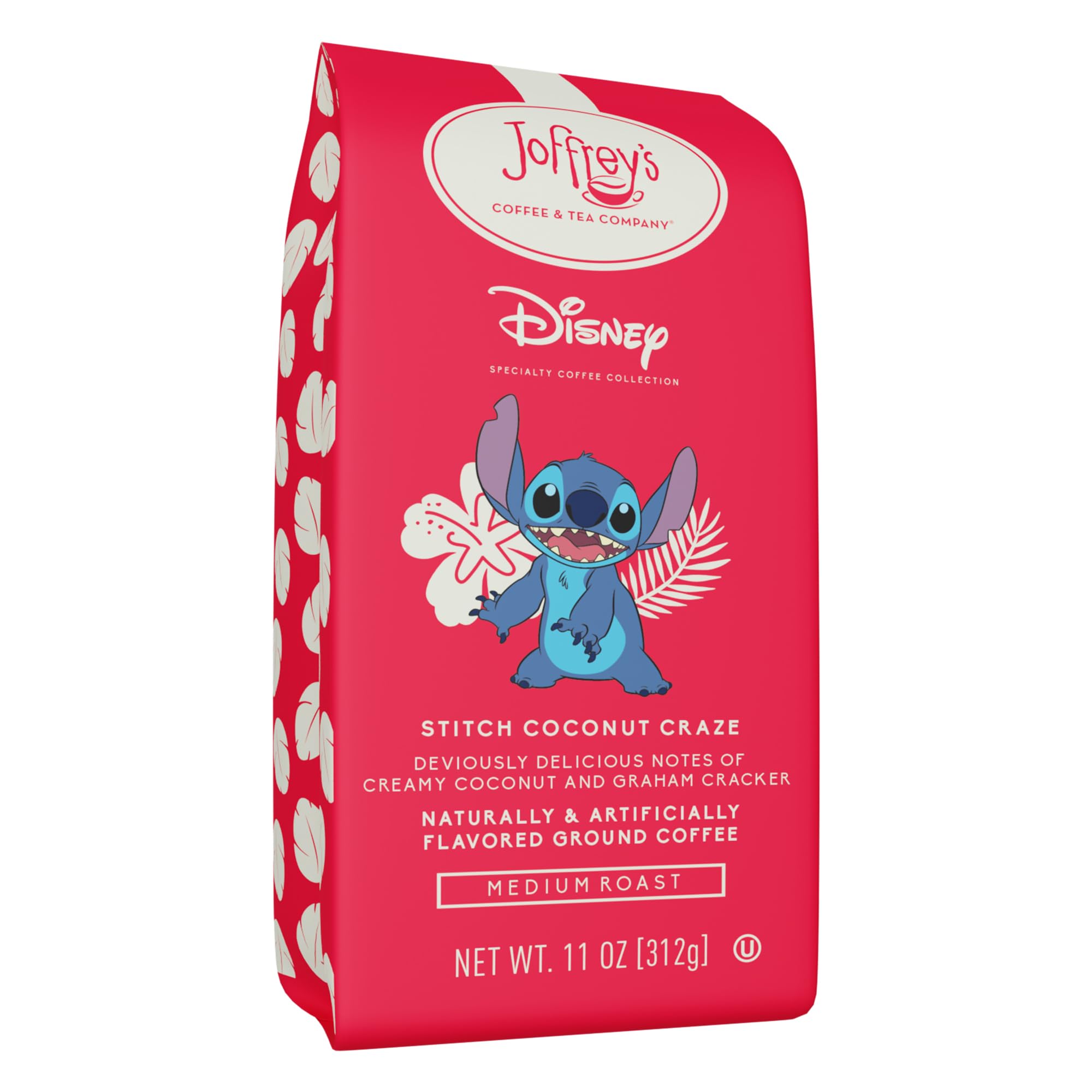 Joffrey's Stitch Coconut Craze coffee bag displays creamy coconut notes for a tropical aroma.