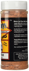 John Henry's Pecan Rub bottle pour: easy to apply on oven or grill.