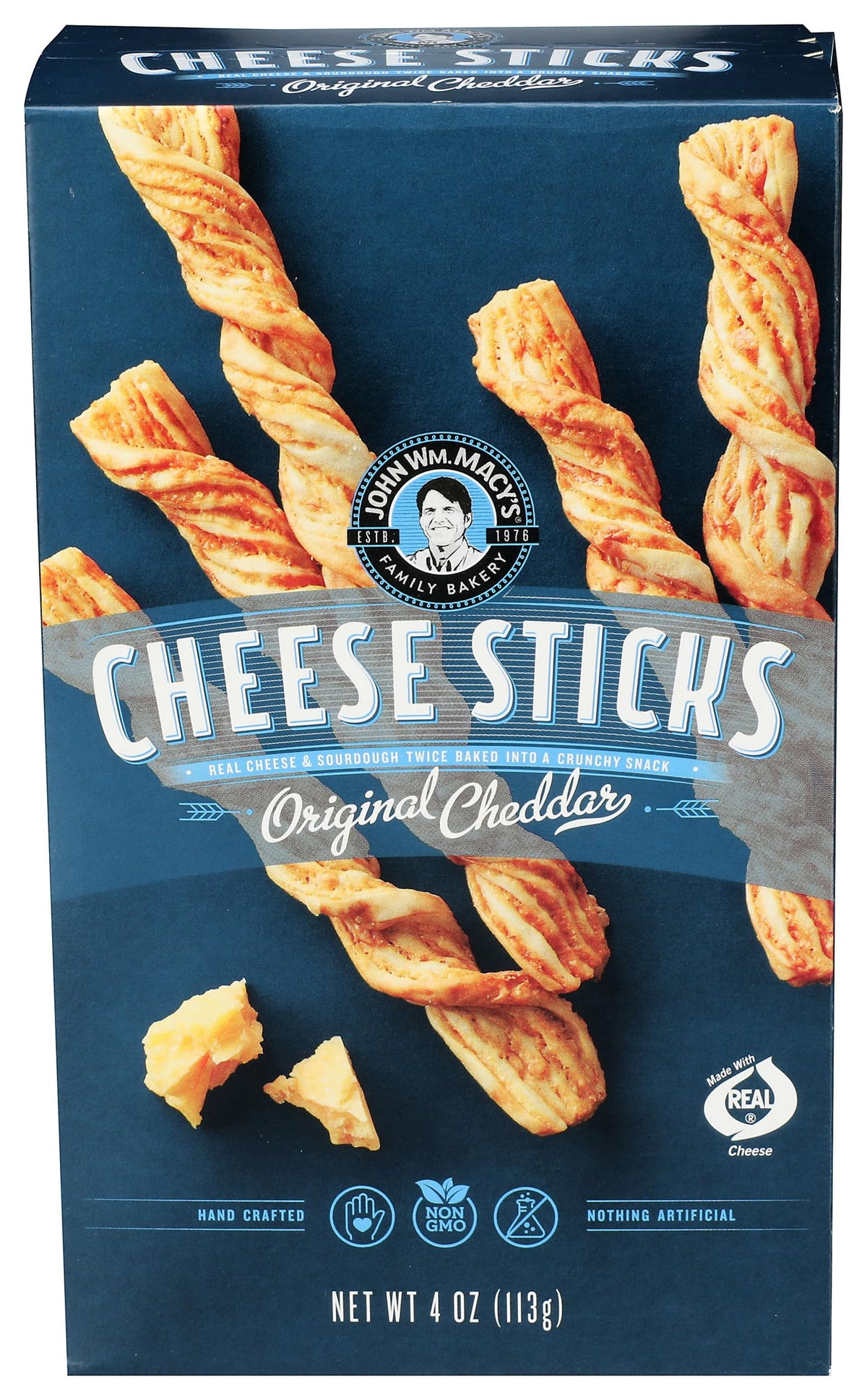 John WM. Macy's Macys Cheesestick Cheddar wrapped for on-the-go snacking and protein.