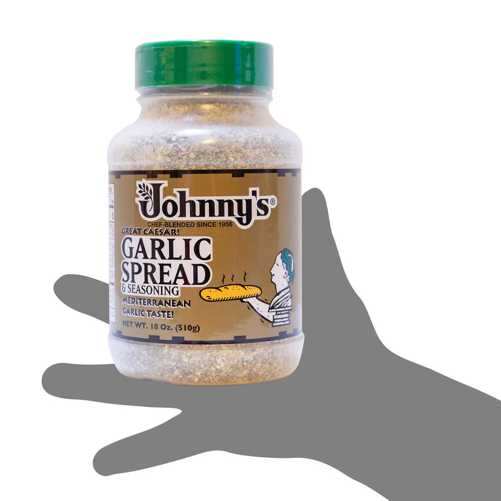 Johnny's Garlic Spread flavors popcorn with savory parmesan notes