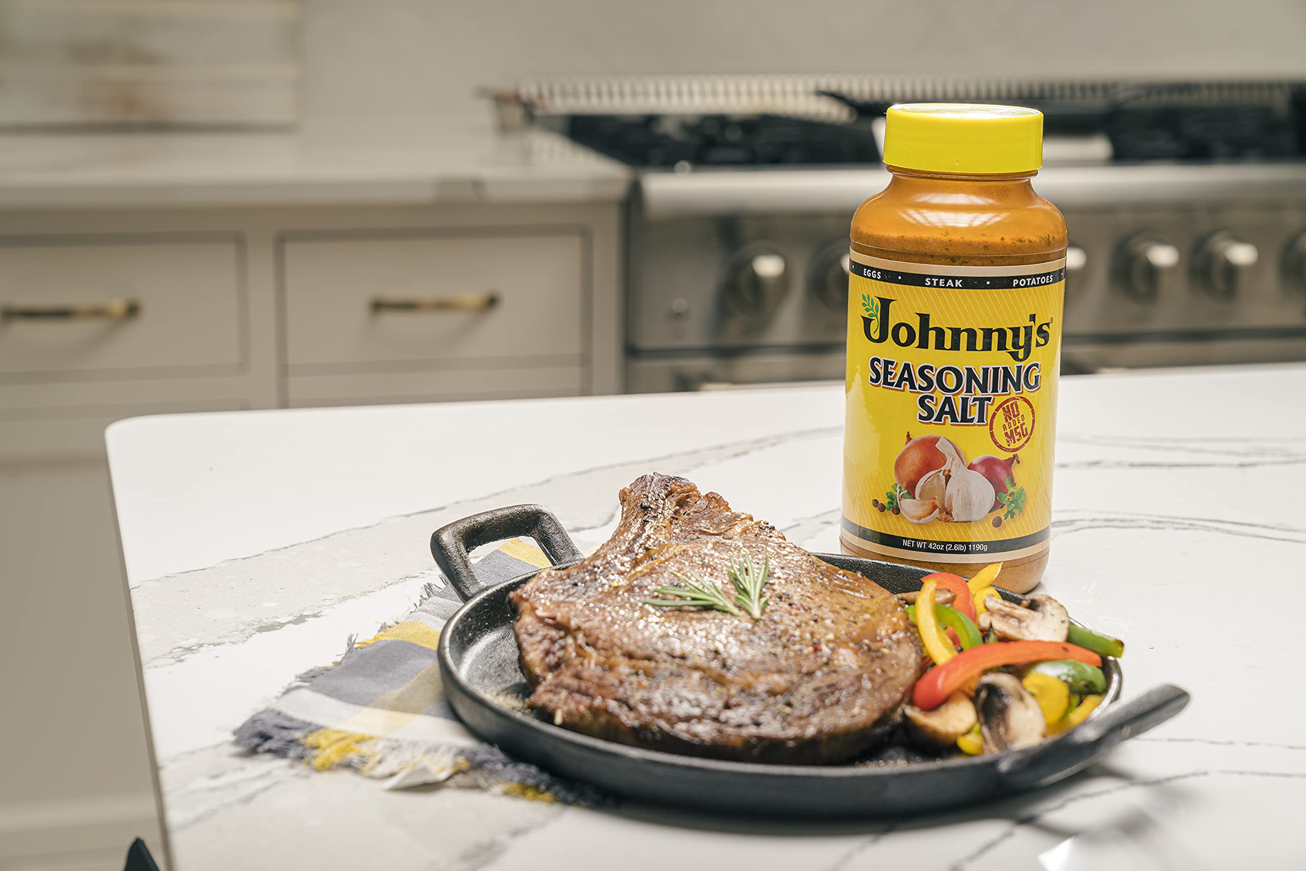 Roasted vegetables enhanced with Johnny's Seasoning Salt for savory brightness