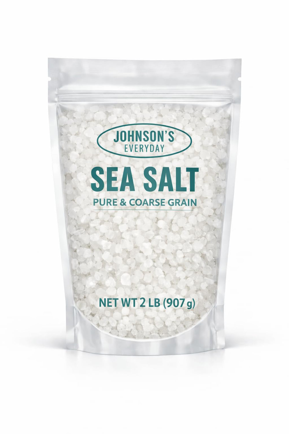 Johnson's Everyday coarse sea salt bottle pour for clean mineral flavor