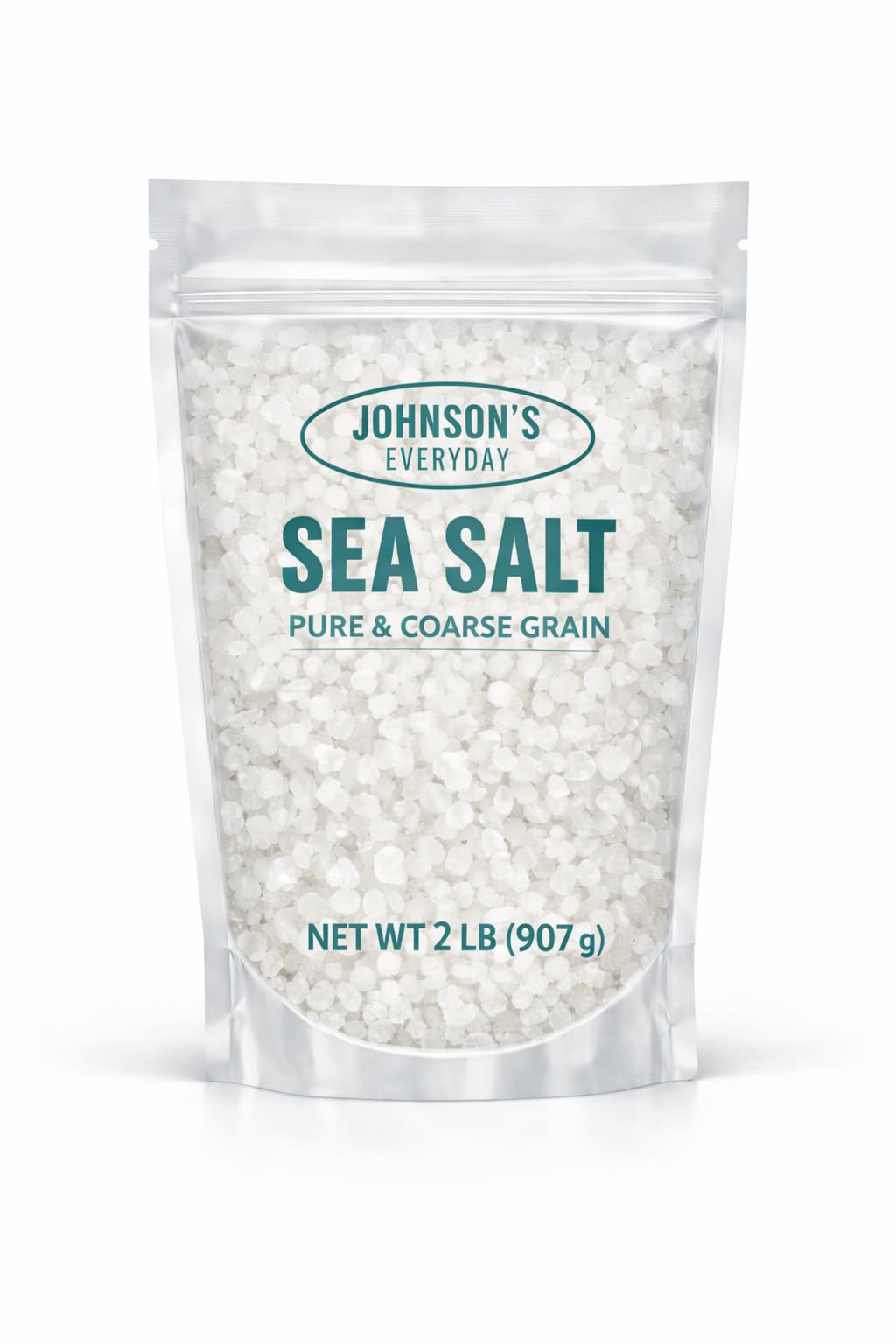 Johnson's Everyday coarse sea salt bottle pour for clean mineral flavor