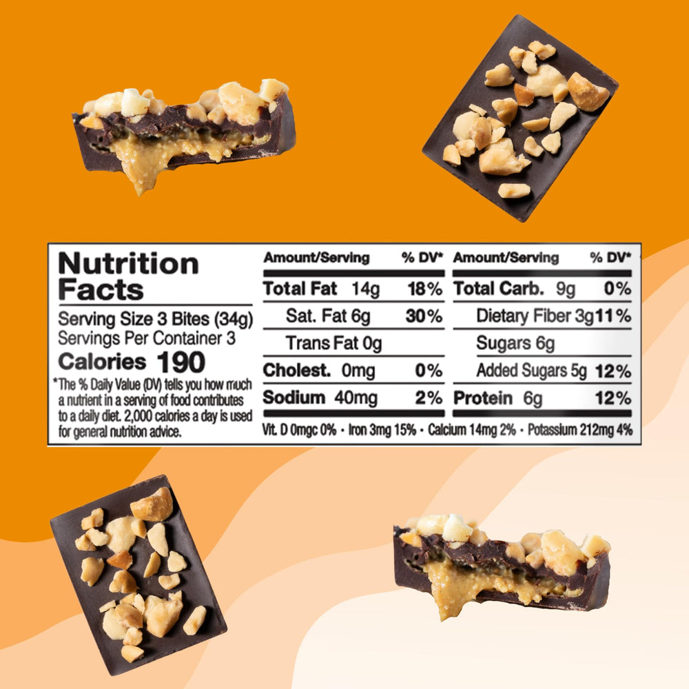 JOJO's Chocolate Bites bars shown for quick, satisfying snack.