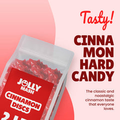 JOLLY MASH Cinnamon Discs in hand for convenient on-the-go snacking.