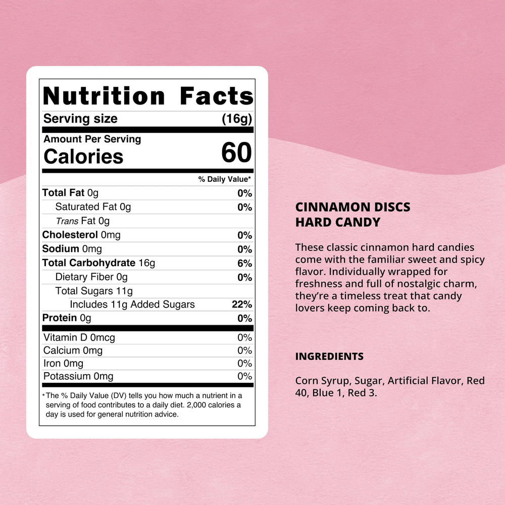JOLLY MASH Cinnamon Discs closeup highlighting bold cinnamon spice flavor.