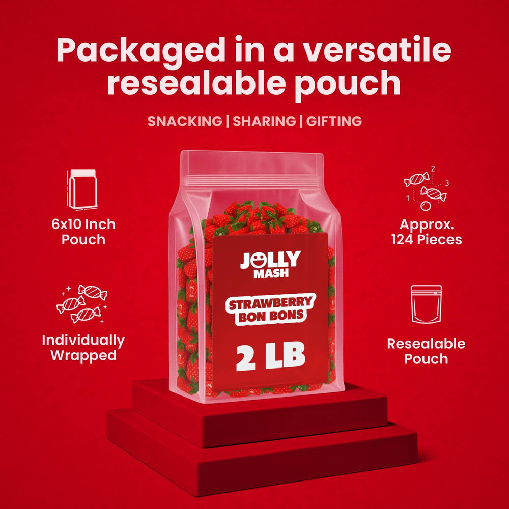 JOLLY MASH individually wrapped candies stay tidy and fresh.