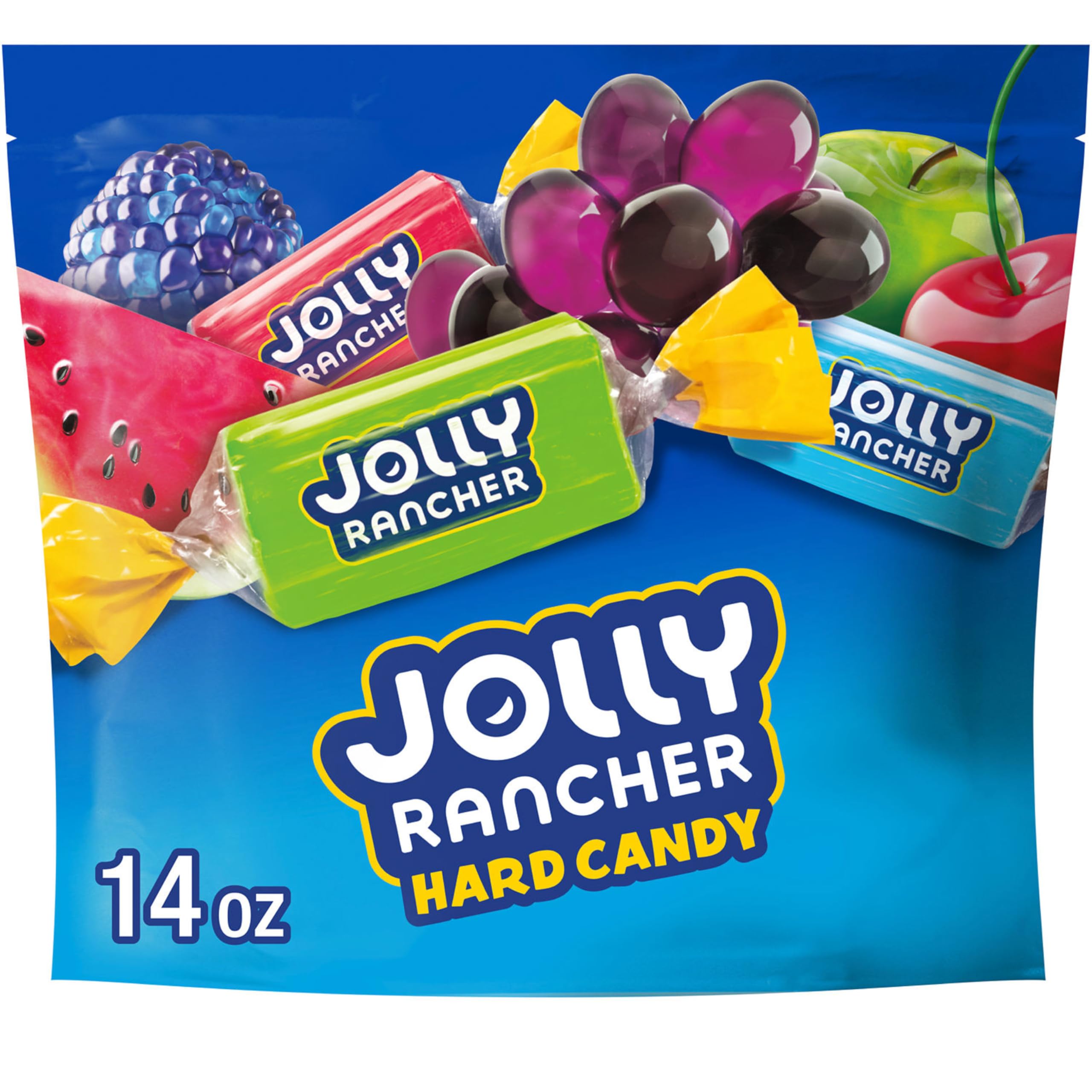Jolly Rancher assorted fruit candy bag shows a vibrant flavor mix for sharing