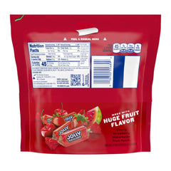 Jolly Rancher Awesome Reds flavors closeup featuring watermelon, cherry, strawberry, fruit punch