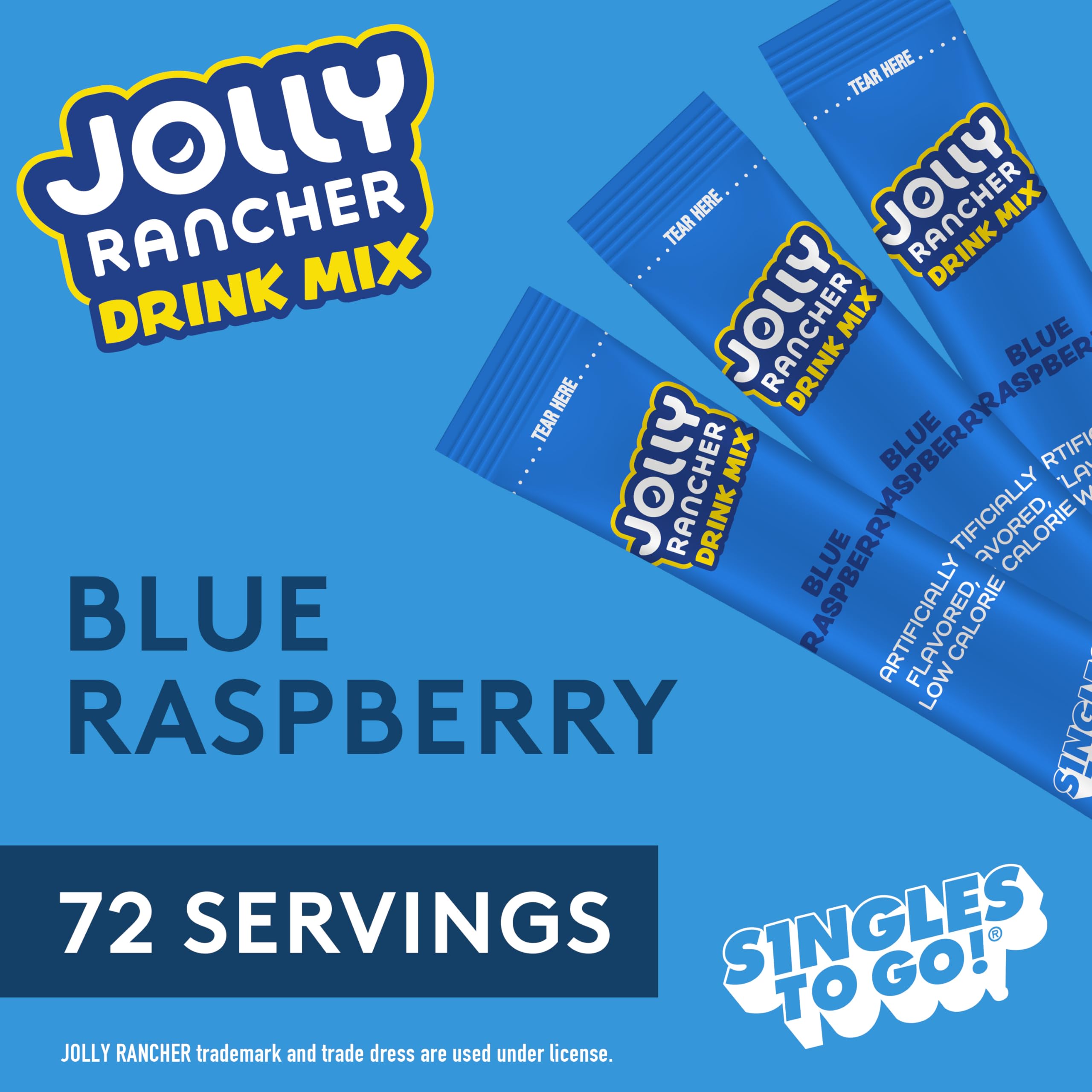 SINGLES TO GO! Blue Raspberry drink mix in a water bottle for sugar-free hydration.