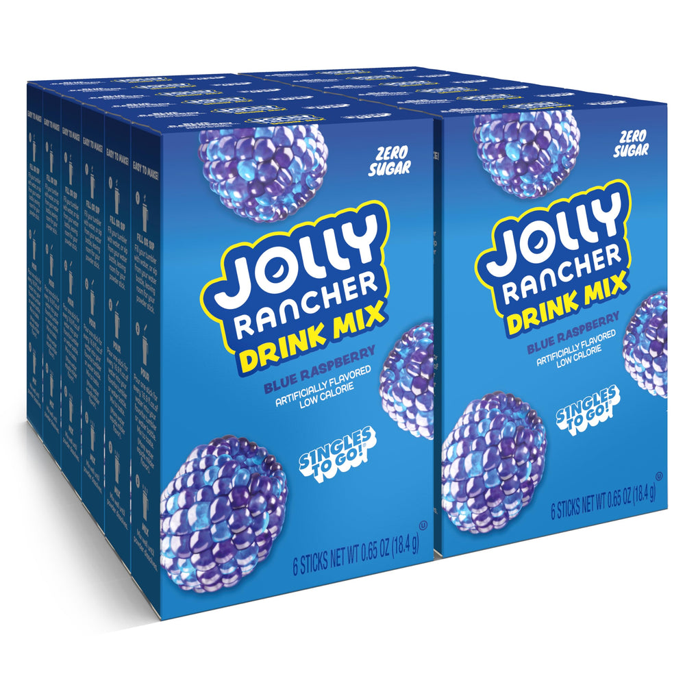 SINGLES TO GO! Jolly Rancher Blue Raspberry packets add bold flavor to water; low calories.