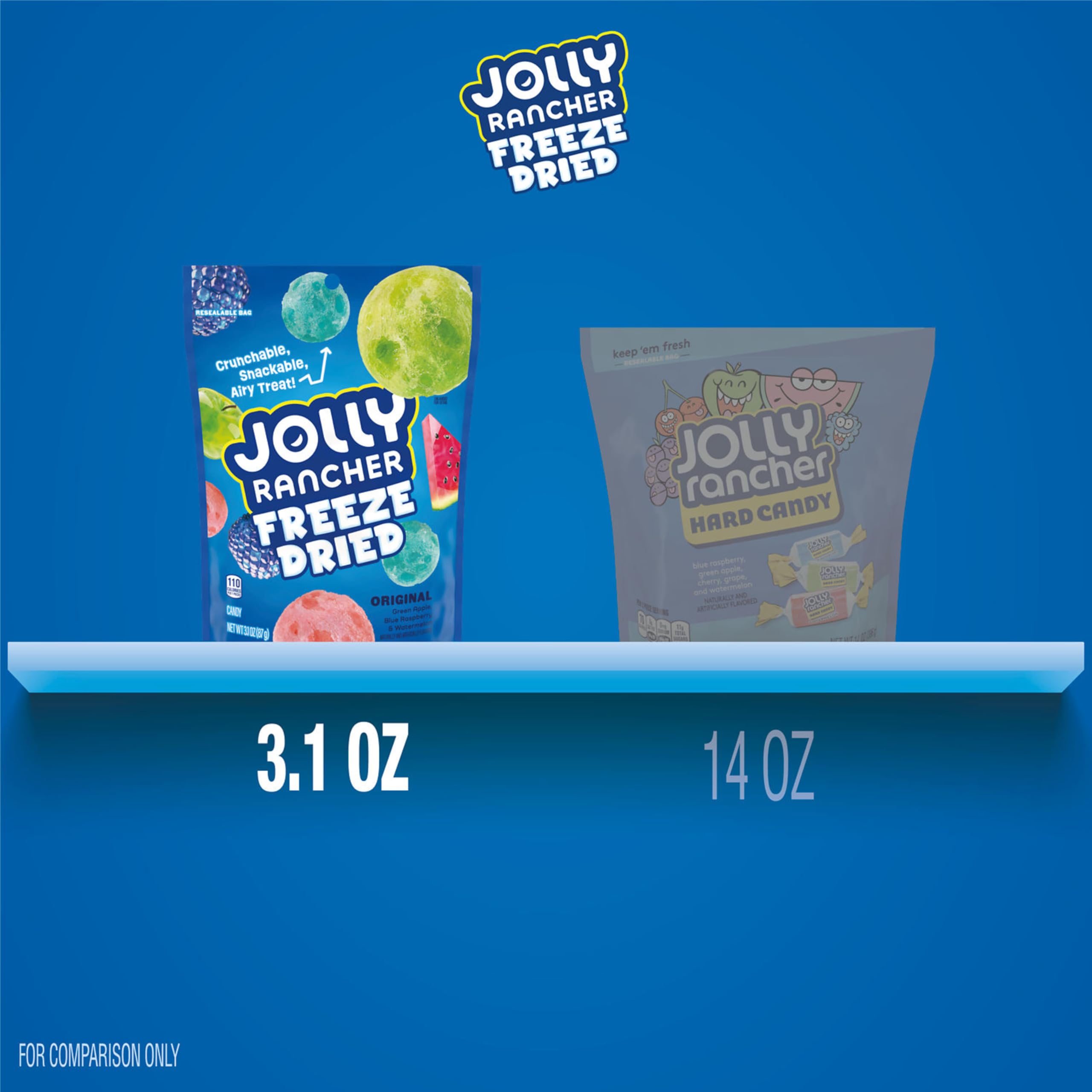 Jolly Rancher Blue Raspberry Freeze Dried with vibrant flavor and crunch.